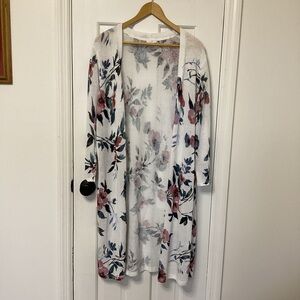 J Jill Long & Light linen Floral Duster